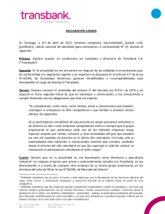 Declaración de no inhabilidad de Director Documento