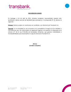 Declaración de Aceptación y no Inhabilidad de Candidato a Director Documento