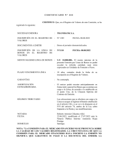 1.2 Certificado de Inscripción en el Registro de Valores de la CMF de la Línea N° 1110